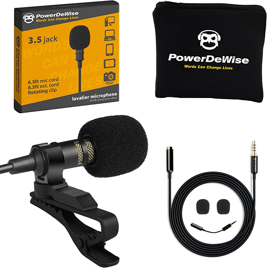 2 PowerDeWise Lavalier Clip On Microphone