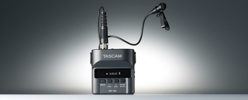 Tascam DR 10L Portable Digital Audio Recorder with Lavalier Microphone