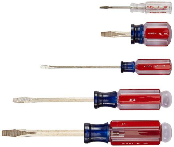 What are the 3 types of screwdrivers